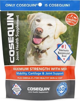 Nutramax Cosequin Professional Line Max Strength Joint Supplement Chews for Dogs, 60 count