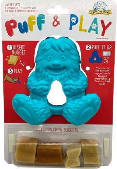 Yeti Pet Dog Puff & Play Hangry, Blue, Dog Toys