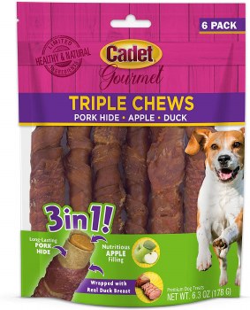 Cadet Gourmet Triple Chews Dog Treats 6 count