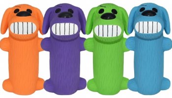 Multipet Minipet Loofa Latex Dog Toy, Assorted, 5 inch