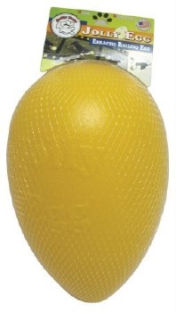 Jolly Pets Egg Dog Toy, Yellow, 12 inch