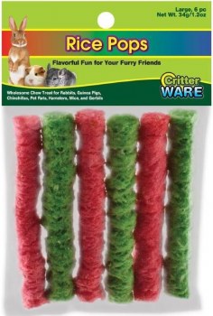Ware Rice Critter Pops Small Animal Chews, Large, 6 Count