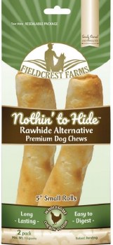 Fieldcrest Farms Nothin to Hide Rawhide Alternative Chicken Rolls, 5 inch, 2 count
