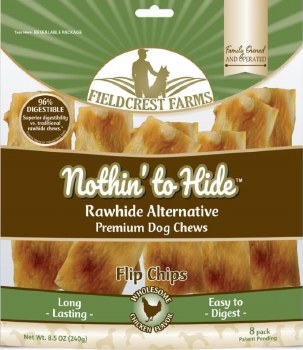 Nothin to Hide Rawhide Alternative Flip Chips Chicken Chews, 8 Count