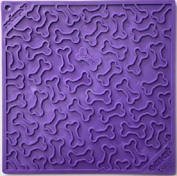 SodaPup Enriching Lick Mat Bones, Purple, Large