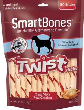 Smartbones Twist Sticks Chicken And Vegetable 50 Pack Rawhide Free Dog Chews