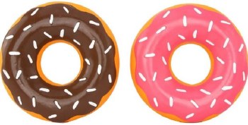 Zippy Paws Latex Donut Chocolate & Strawberry, Brown Pink, Dog Toys, Medium-2 pack