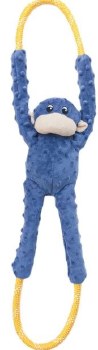 Zippy Paws Rope Tugz Monkey, Blue, Dog Toys, Large