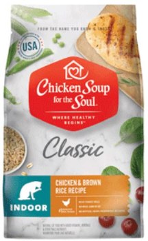 Chicken Soup for the Soul Indoor Hairball Formula Chicken and Rice Recipe, Dry Cat Food, 13.5lb