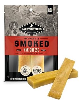 BarkWorthies Smoked Yak Cheese, Large, 2 pack