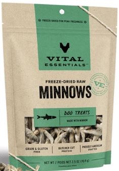 Vital Essentials Freeze Dried Dog Treats, Dried Minnows 2.5 oz