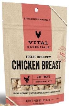 Vital Essentials Freeze Dried Chicken Breast Cat Treats 1oz