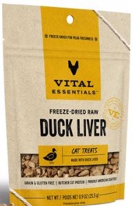 Vital Essentials Freeze Dried Duck Liver Cat Treats .9oz