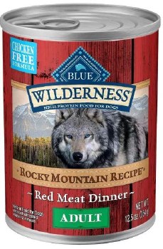 Blue Buffalo Wilderness Rocky Mountain Recipe Red Meat Dinner Grain Free Canned Wet Dog Food 12.5oz