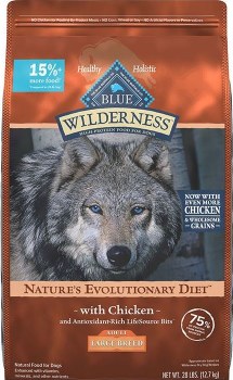 Blue Buffalo Wilderness Large Breed Adult Formula Chicken Recipe Grain Free Dry Dog Food 24lb