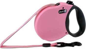 Alcott Adventure Retractable Leash, Pink, 16ft, up to 25lb