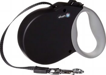 Alcott Adventure Retractable Leash, Black, 24ft, up to 110lb