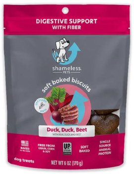 Shameless Pets Duck Duck Beet, Soft Baked Dog Biscuits, 6oz