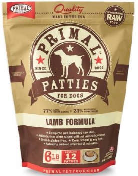 Primal Frozen Raw Lamb Formula Dog Patties, 6lb