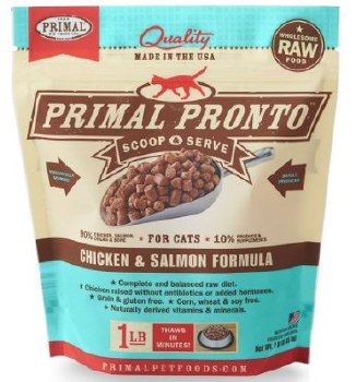 Primal Pronto Frozen Raw Scoop & Servce Chicken & Salmon Formula Cat Food 1lb