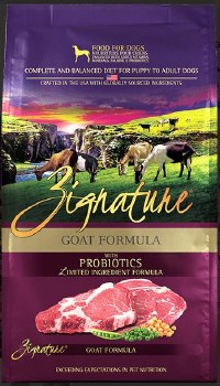 Zignature Limited Ingredient Formula Goat and Peas Recipe Grain Free, Dry Dog Food, 4lb