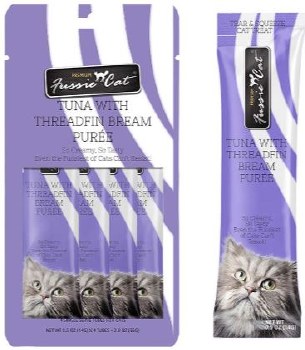 Fussie Cat Threadfin Bream Treat Puree .5oz pack of 4