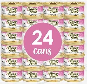 Purina Fancy Feast Sliced Chicken Hearts and Liver Feast in Gravy Canned, Wet Cat Food, case of 24, 3oz Cans