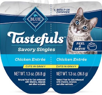 Blue Buffalo Tastefuls Savory Singles Chicken Entree, Wet Cat Food, case of 10, 2.6oz
