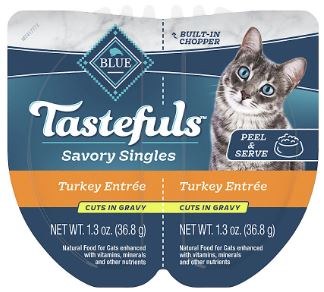 Blue Buffalo Tasteful Savory Singles Turkey Entree, Wet Cat Food, case of 10, 2.6oz