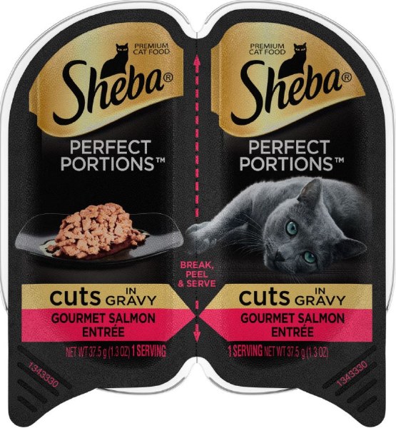 Sheba Perfect Portions Cuts in Gravy Gourmet Salmon Entree Grain