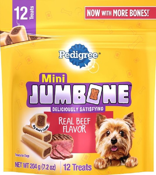 Pedigree Mini Jumbone Real Beef Flavor Dog Treats 12 pack Pet