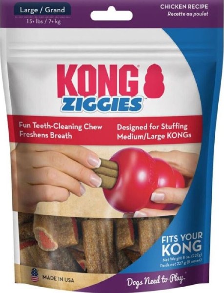 Kong Ziggies Dog Treats Chicken Medium Large 6oz Pet Store