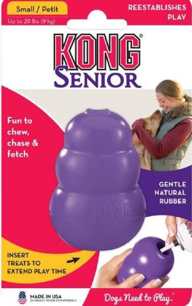 KONG - Senior Dog Toy - Gentle Natural Rubber - Fun to Chew, Chase and  Fetch - For Small Dogs