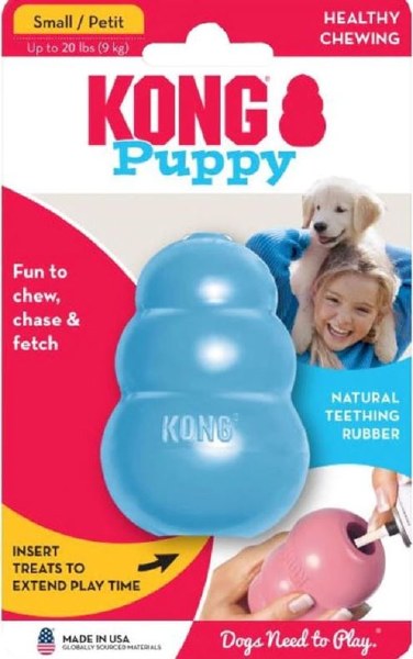 KONG - Puppy Toy Natural Teething Rubber - Fun to Chew, Chase and