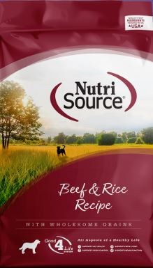 Nutrisource beef and 2025 rice dog food