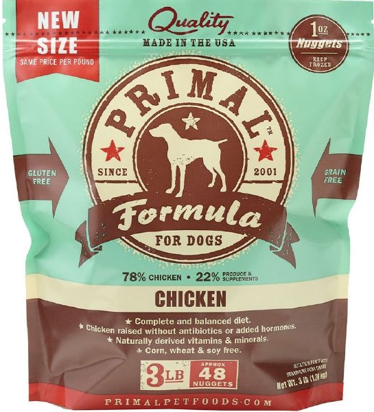 Primal Frozen Raw Chicken Formula Dog Nuggets, 3lb Pet Store, Dog