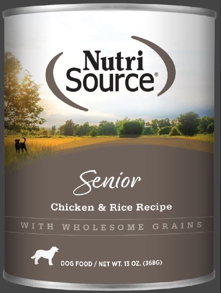 NutriSource Senior Formula Chicken and Rice Recipe Canned, Wet Dog