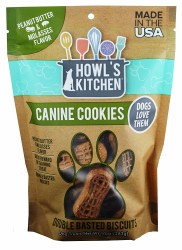 Howl's Kitchen Canine Cookies Peanut Butter & Molasses Flavor, Dog Treats, 10oz