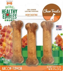 Nylabone Healthy Edibles Chew Treats for Dogs, Bacon Flavor, Regular, Dog Dental Chew, 3 count