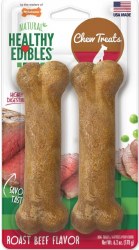 Nylabone Healthy Edibles Natural Chew Chow Treat, Roast Beef, Wolf 2 Pack