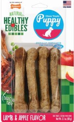 Healthy Edibles Puppy Lamb and Apple, Dog Bone, 4 Count,  Petite