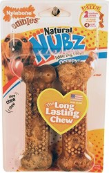 Nylabone Edibles Nubz Chew Treats for Dogs, Chicken Flavor, Dog Dental Health, Medium, 2 count