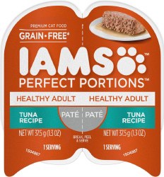 IAMS Perfect Portions Adult Formula Grain Free Pate with Tuna, Wet Cat Food, 2.6oz