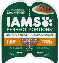 IAMS Perfect Portions Senior Formula Grain Free Chicken Cuts in Gravy Wet Cat Food 2.6oz