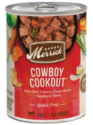 Merrick Grain Free Cowboy Cookout Recipe with Beef Canned, Wet Dog Food, Case of 12, 12.7oz