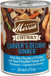 Merrick Grain Free Carvers Delight Recipe with Chicken and Turkey Canned, Wet Dog Food, 12.7oz