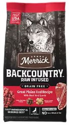 Merrick Backcountry Great Plains Red Recipe with Beef, Lamb, and Rabbit Grain Free Dry Dog Food 20lb