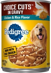 Pedigree Choice Cuts in Gravy with Chicken and Rice Canned, Wet Dog Food, 13.2oz
