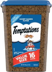 Whiskas Temptations Savory Salmon Flavor Cat Treats 16oz