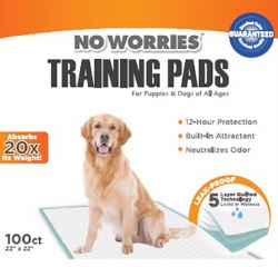 Four Paws No Worries Training Pad, 22 inch x 22 inch, 100 Count